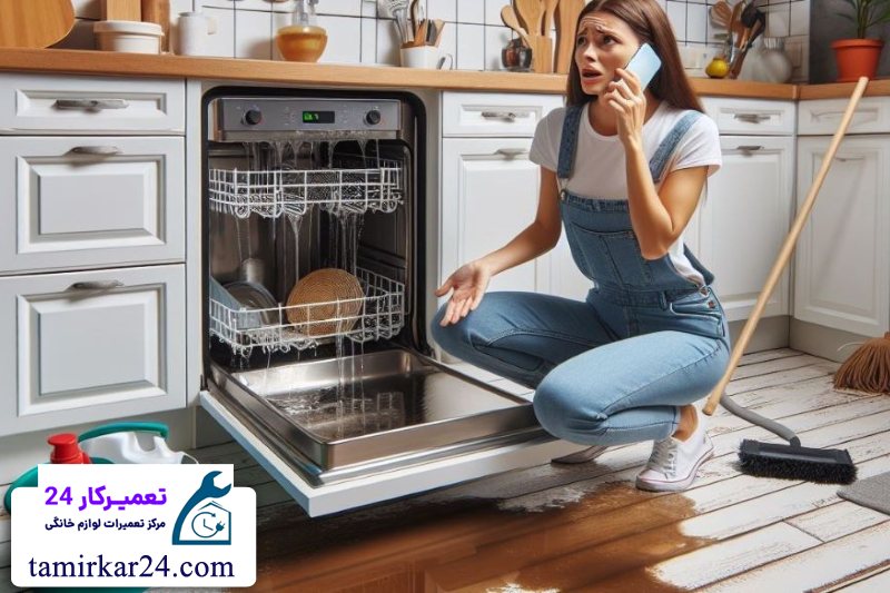 نشت آب و بوی بد در ماشین ظرفشویی آاگ 